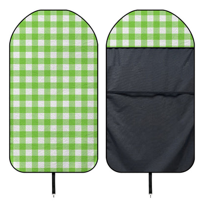 Pear Green And White Gingham Print Waterproof Car Seat Cover