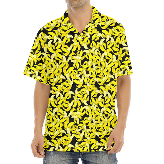 Peeled Banana Pattern Print Aloha Shirt