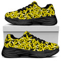 Peeled Banana Pattern Print Black Chunky Shoes