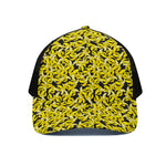 Peeled Banana Pattern Print Black Mesh Trucker Cap