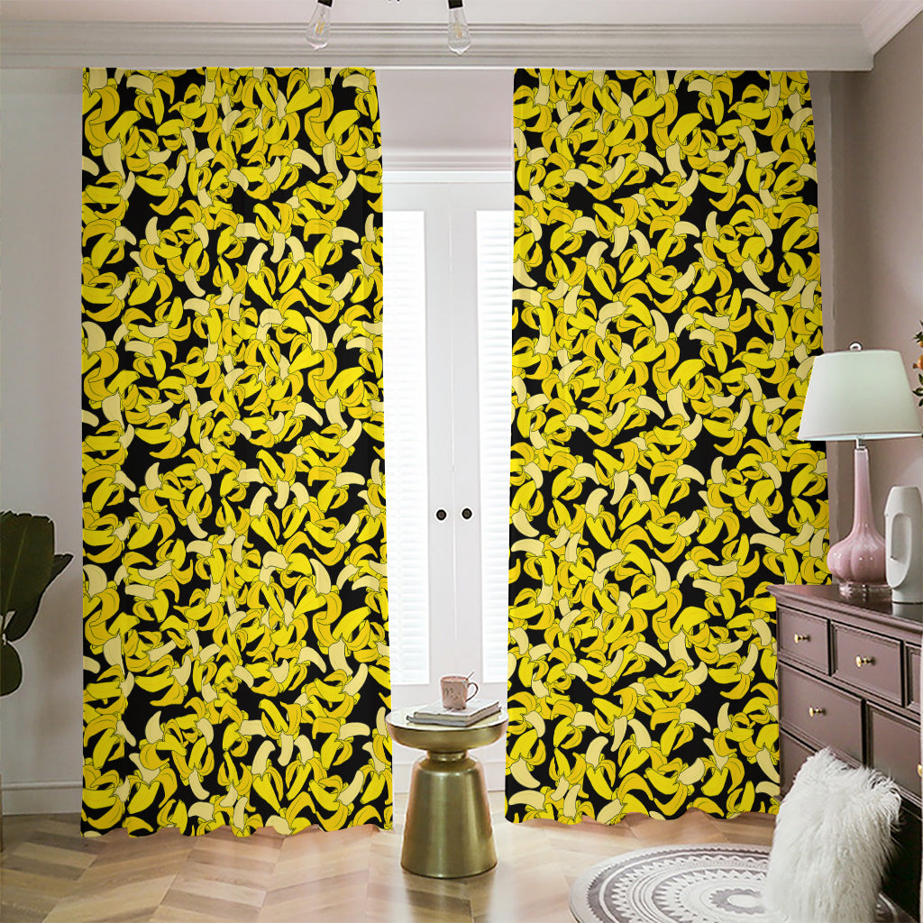 Peeled Banana Pattern Print Blackout Pencil Pleat Curtains
