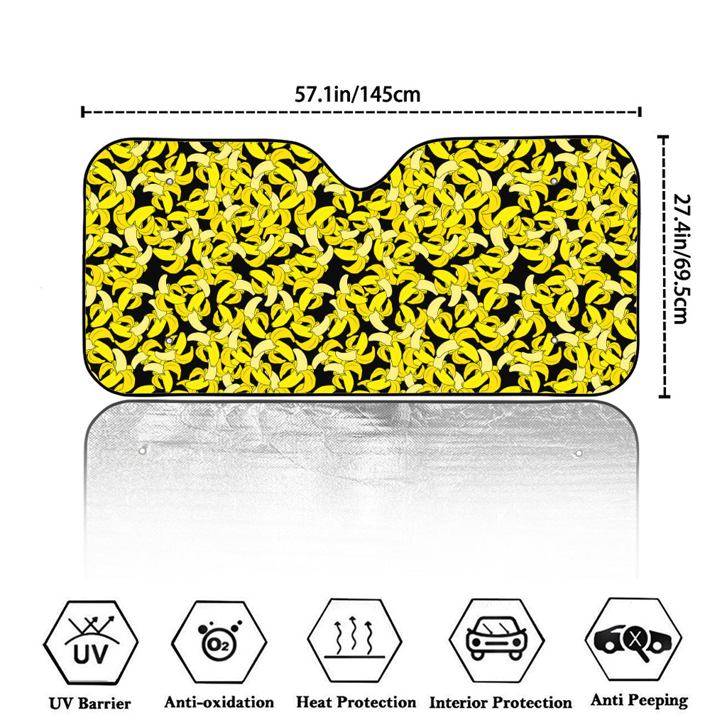 Peeled Banana Pattern Print Car Windshield Sun Shade