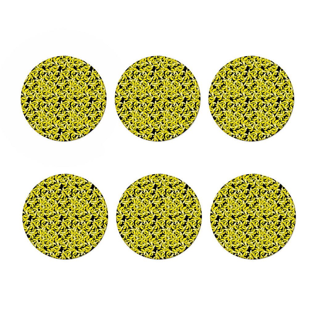 Peeled Banana Pattern Print Coaster Set