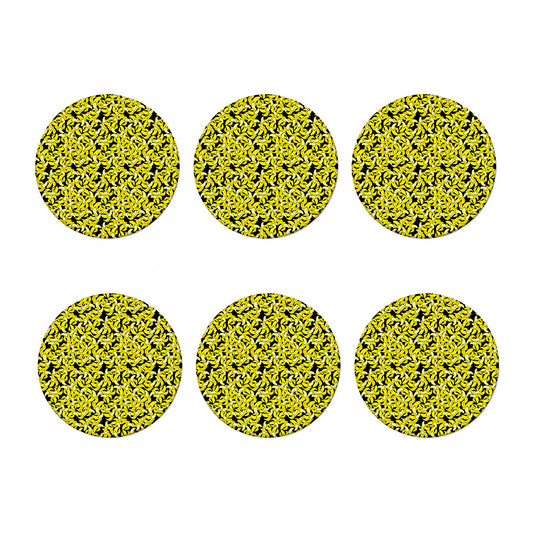 Peeled Banana Pattern Print Coaster Set
