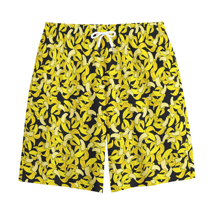 Peeled Banana Pattern Print Cotton Shorts