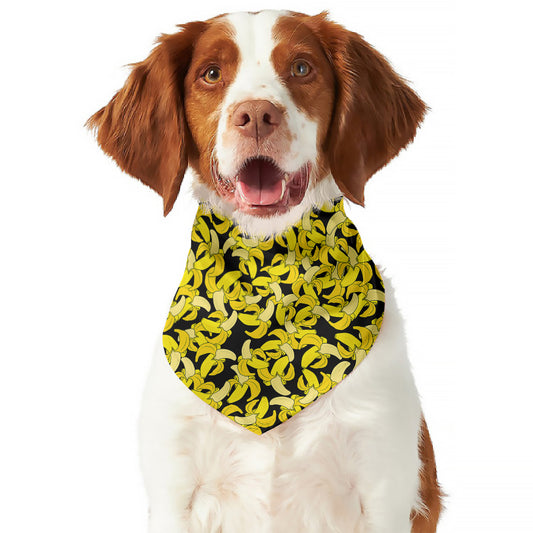 Peeled Banana Pattern Print Dog Bandana