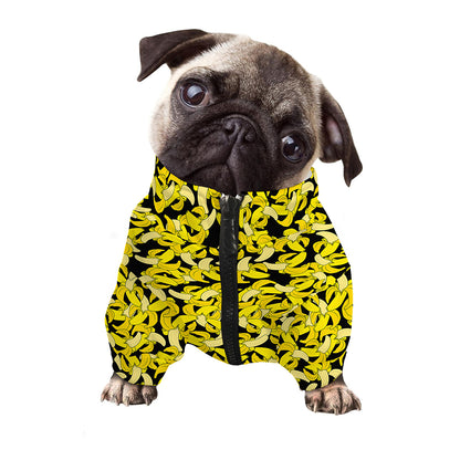 Peeled Banana Pattern Print Dog Zip Up Jacket