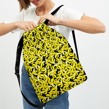 Peeled Banana Pattern Print Drawstring Backpack