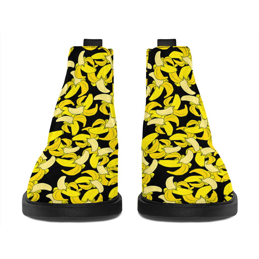 Peeled Banana Pattern Print Flat Ankle Boots