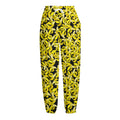 Peeled Banana Pattern Print Fleece Lined Knit Pants