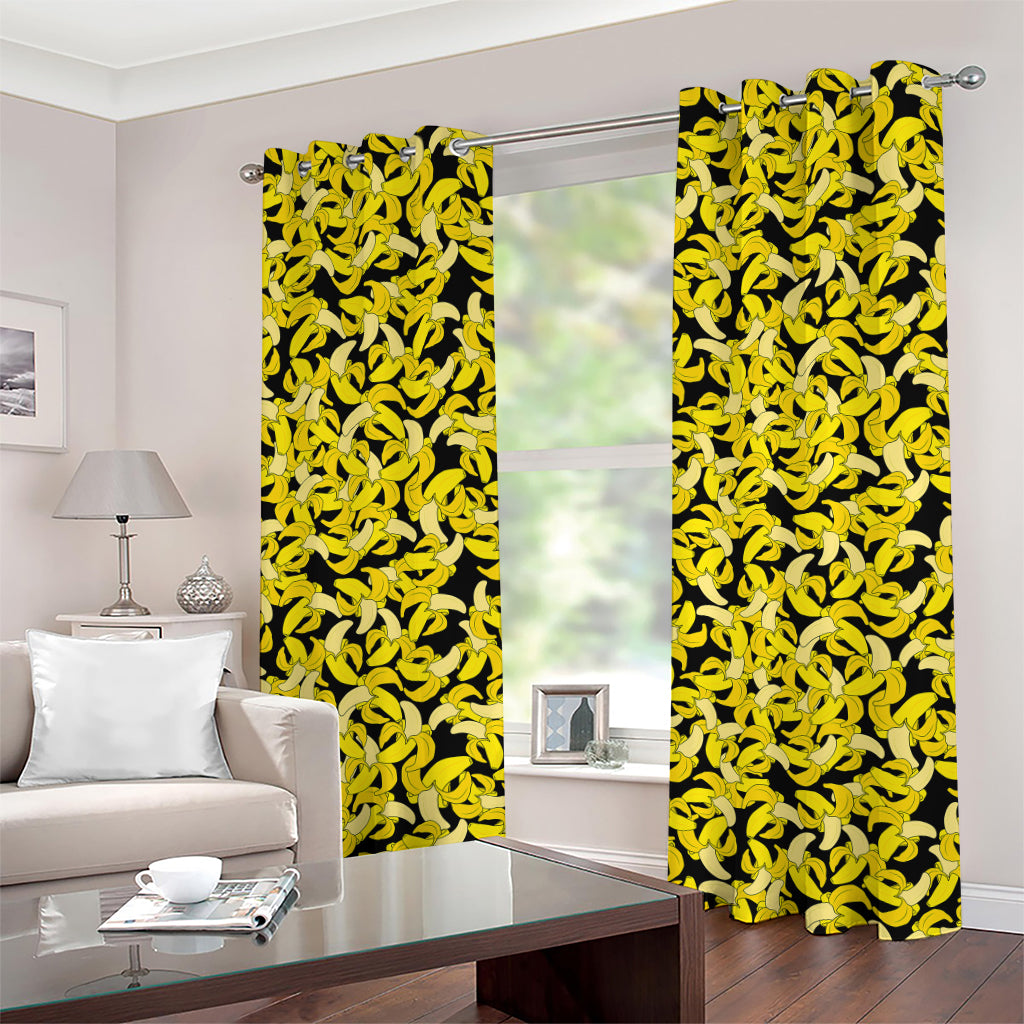 Peeled Banana Pattern Print Grommet Curtains