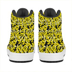 Peeled Banana Pattern Print High Top Leather Sneakers