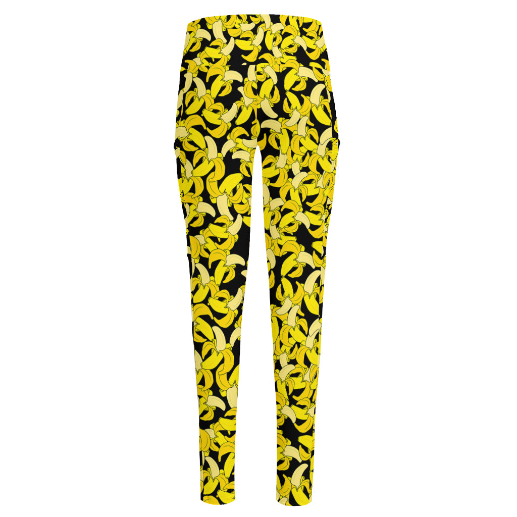 Peeled Banana Pattern Print High-Waisted Pocket Leggings