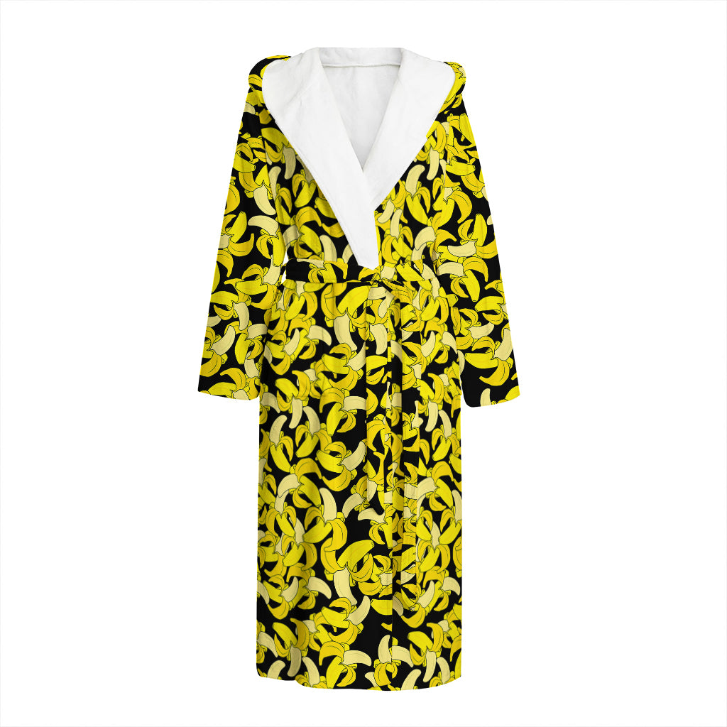 Peeled Banana Pattern Print Hooded Bathrobe
