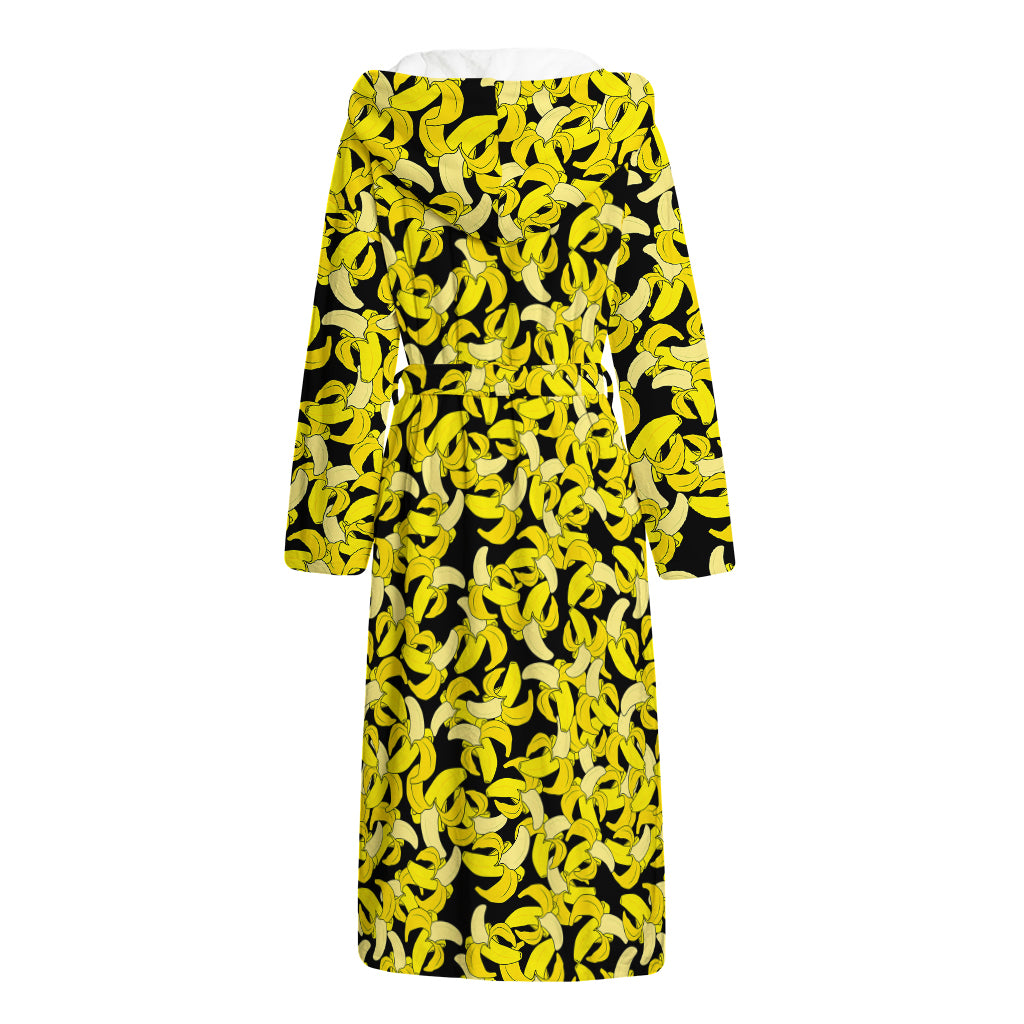 Peeled Banana Pattern Print Hooded Bathrobe