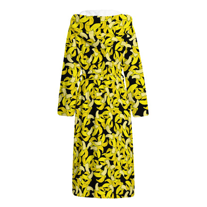 Peeled Banana Pattern Print Hooded Bathrobe