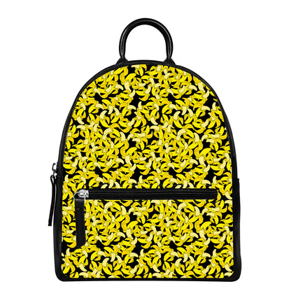 Peeled Banana Pattern Print Leather Backpack