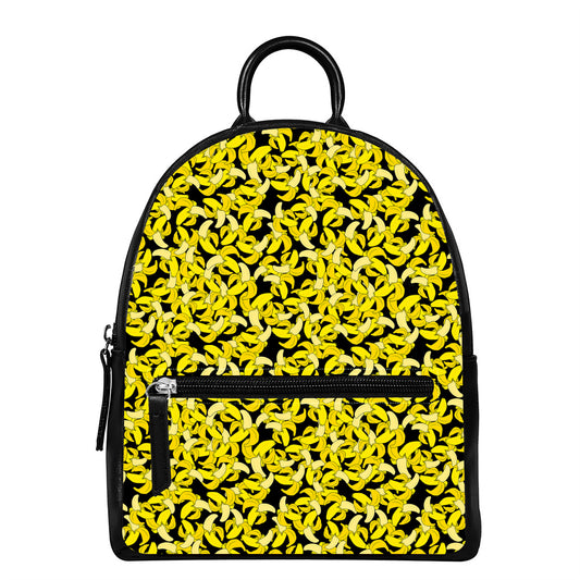 Peeled Banana Pattern Print Leather Backpack