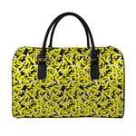 Peeled Banana Pattern Print Leather Duffle Bag