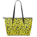 Peeled Banana Pattern Print Leather Tote Bag With Zipper