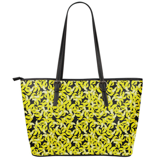 Peeled Banana Pattern Print Leather Tote Bag
