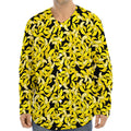 Peeled Banana Pattern Print Long Sleeve Baseball Jersey
