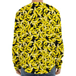 Peeled Banana Pattern Print Long Sleeve Baseball Jersey