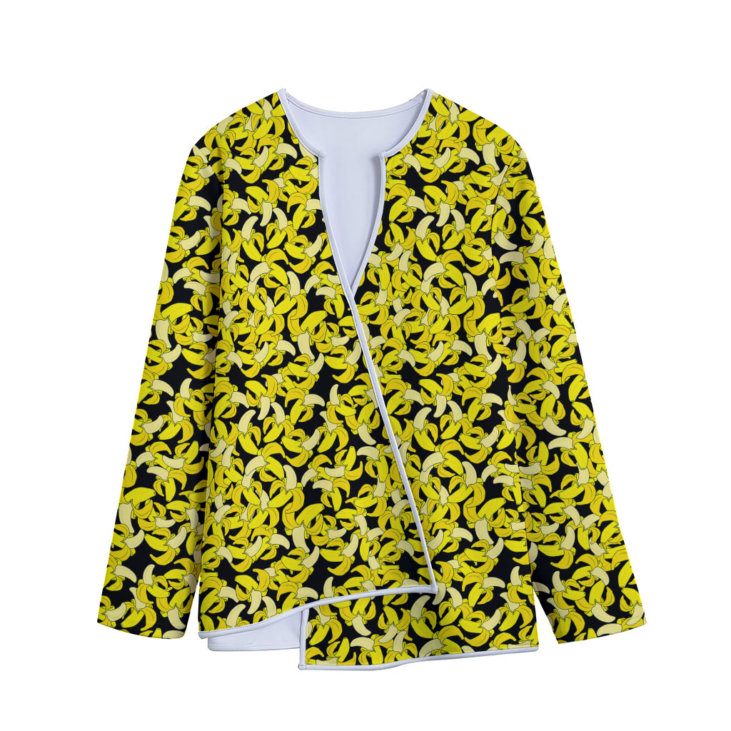 Peeled Banana Pattern Print Long Sleeve Short Coat