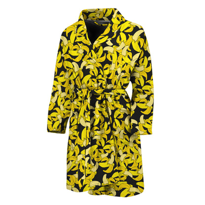 Peeled Banana Pattern Print Men's Bathrobe