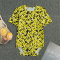 Peeled Banana Pattern Print Men's Bodysuit