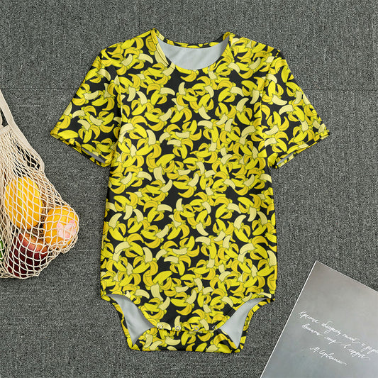 Peeled Banana Pattern Print Men's Bodysuit