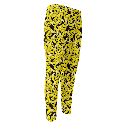 Peeled Banana Pattern Print Men's Compression Pants
