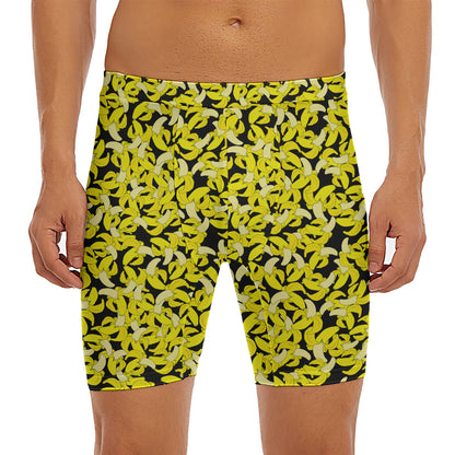 Peeled Banana Pattern Print Men's Long Boxer Briefs