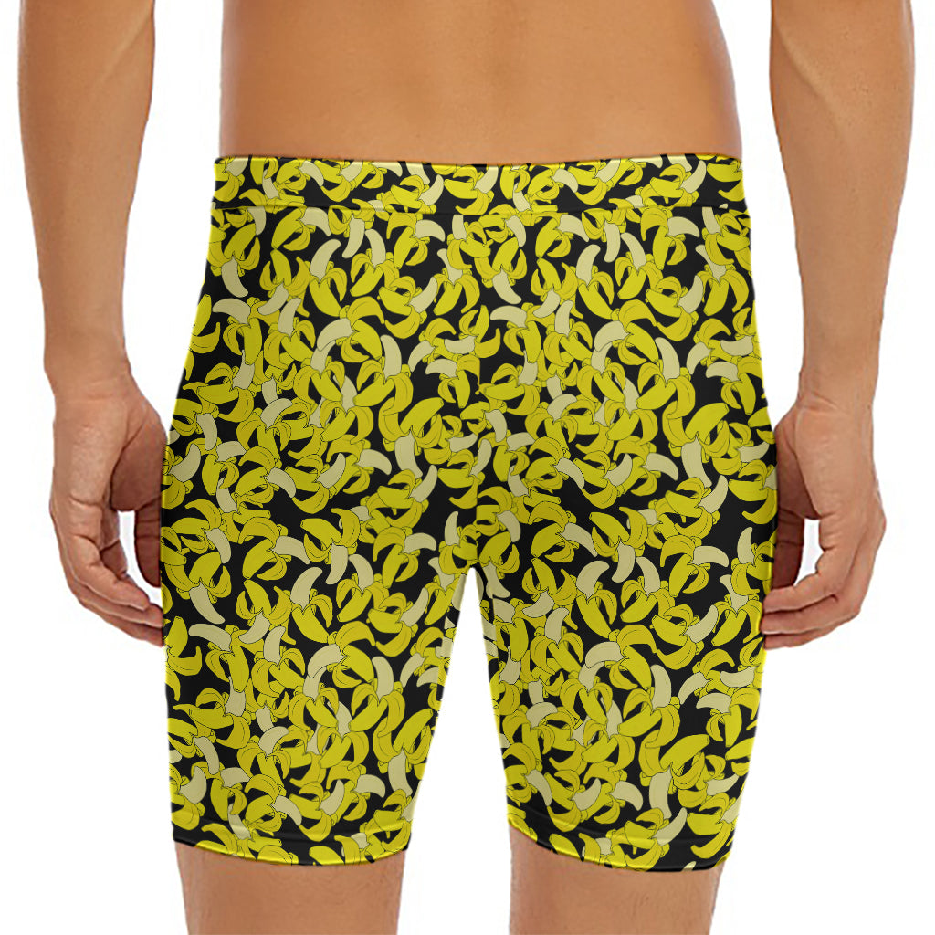 Peeled Banana Pattern Print Men's Long Boxer Briefs