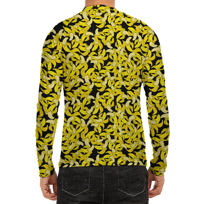 Peeled Banana Pattern Print Men's Long Sleeve Rash Guard