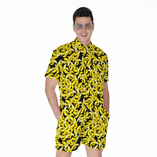 Peeled Banana Pattern Print Men's Rompers