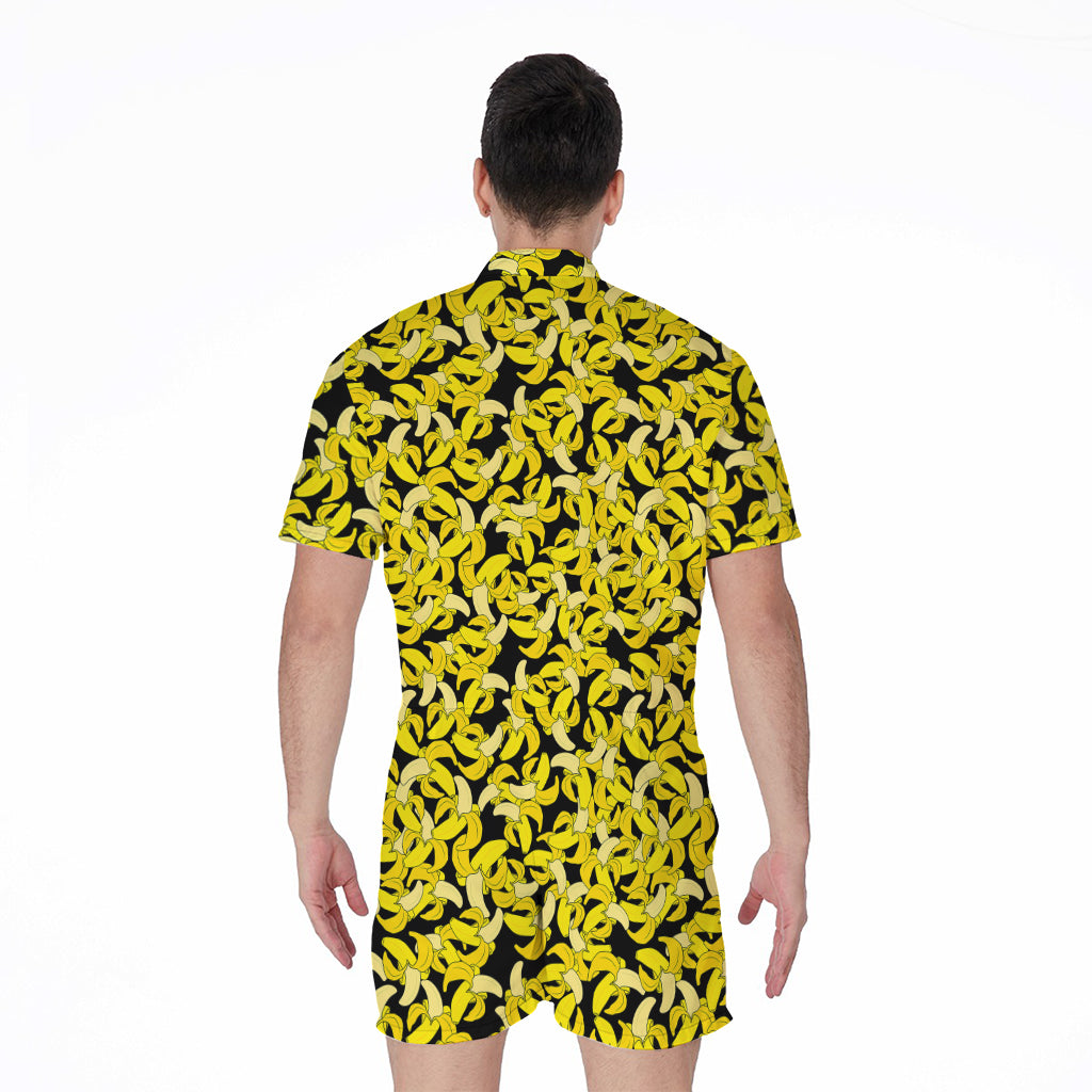 Peeled Banana Pattern Print Men's Rompers