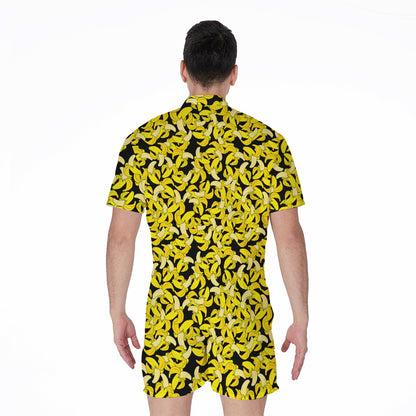 Peeled Banana Pattern Print Men's Rompers