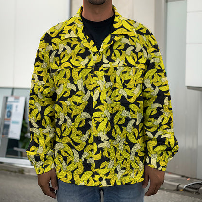 Peeled Banana Pattern Print Men's Shirt Jacket
