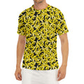 Peeled Banana Pattern Print Men's Short Sleeve Rash Guard