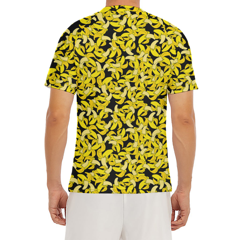 Peeled Banana Pattern Print Men's Short Sleeve Rash Guard