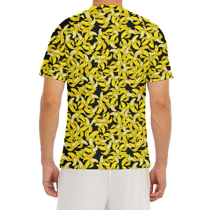 Peeled Banana Pattern Print Men's Short Sleeve Rash Guard