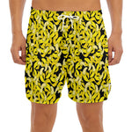 Peeled Banana Pattern Print Men's Split Running Shorts
