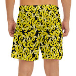 Peeled Banana Pattern Print Men's Split Running Shorts