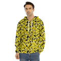 Peeled Banana Pattern Print Men's Velvet Pullover Hoodie
