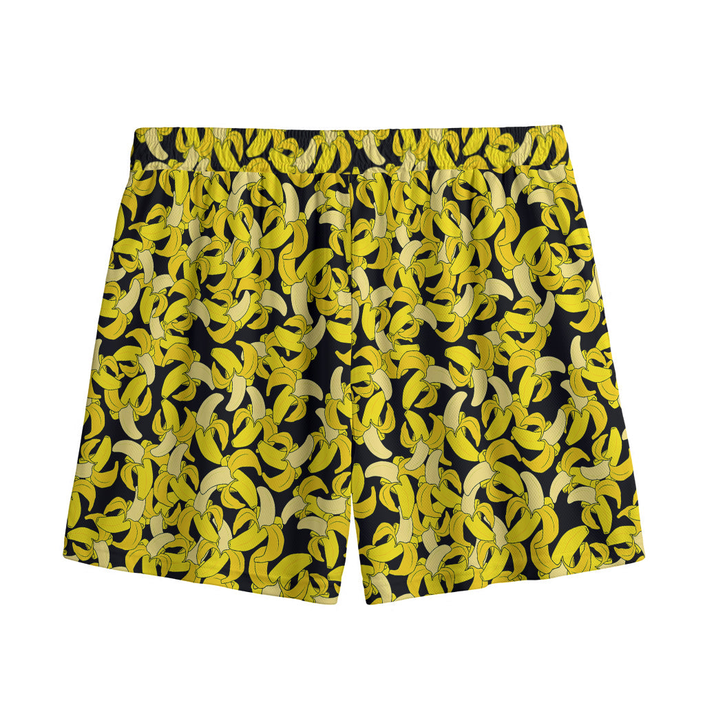 Peeled Banana Pattern Print Mesh Shorts