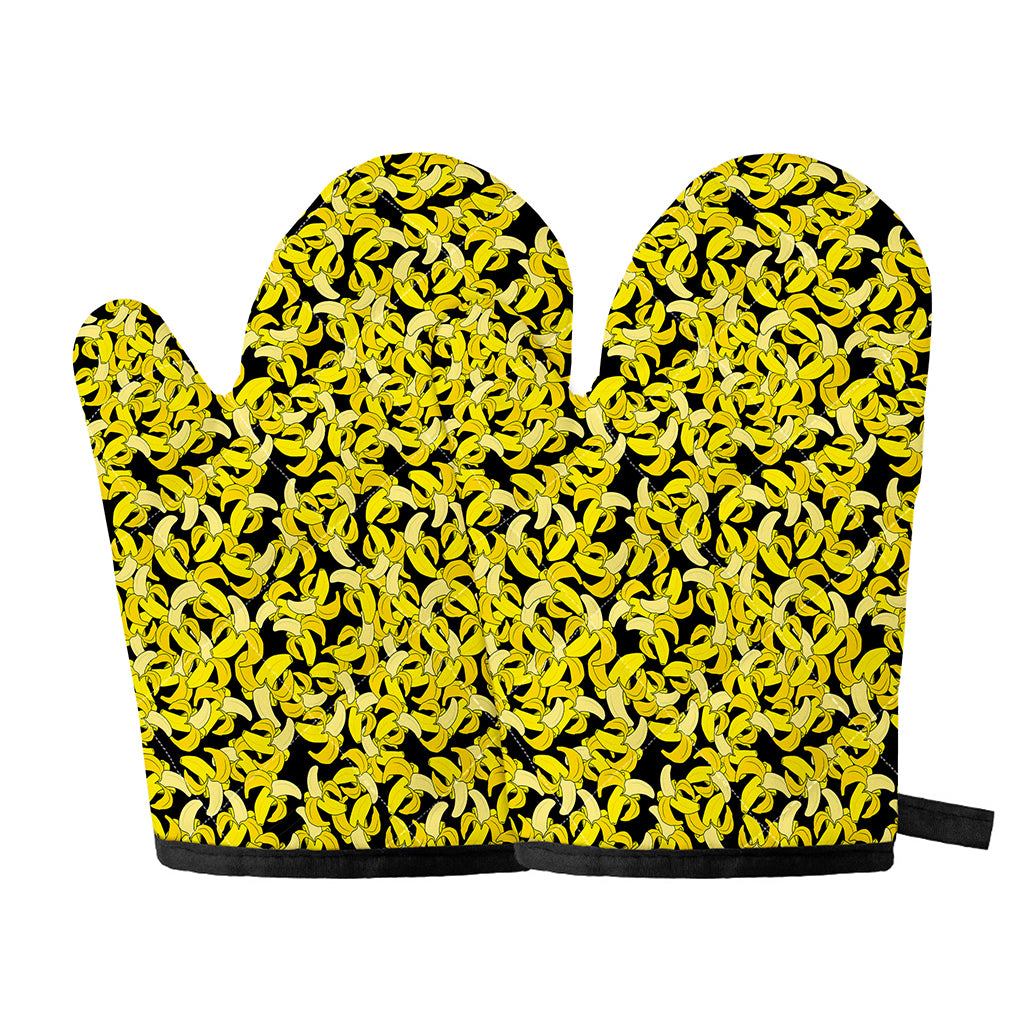 Peeled Banana Pattern Print Oven Mitts