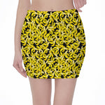 Peeled Banana Pattern Print Pencil Mini Skirt