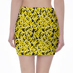 Peeled Banana Pattern Print Pencil Mini Skirt