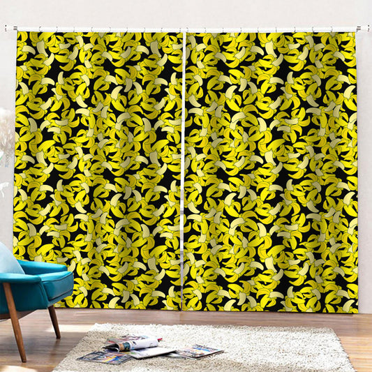 Peeled Banana Pattern Print Pencil Pleat Curtains